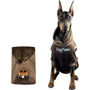 Kai Premium Dog Hoodie for Large Dog, Velvet Material, Dog Power, Medium Dog Hoodie, Large Dog Sweater (5XL, Grey)