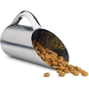 Pet Studio Stainless Steel Matte Finish Pet Scoops — Convenient Scoops for Dry Dog and Cat Food - 5½", 12 oz