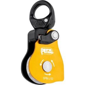 Petzl, Unisex Spin L1D Simple Pulley with Very High Efficiency with Unique Sense of Rotation and Walker, Yellow