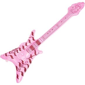 Alipis Inflatable Rock Star, 80s 90s Party Decorations Inflatable Electric Bass Musical Instrument Props Blow up Guitar for Rock and Roll Party Kids Party Supplies