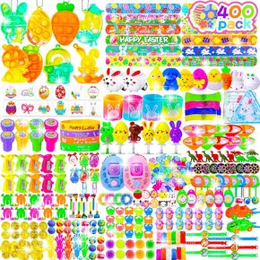 MGparty 400 Pcs Easter Egg Fillers, Easter Basket Stuffers for Kids, Easter Party Favors Fidget Toys Classroom Prize Easter Gifts for Kids Easter Eggs Hunt Treasure Box Toys Goodie Bag Stuffers