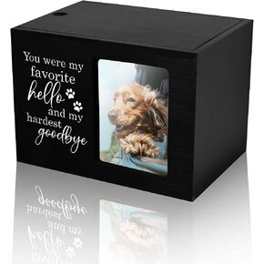 CHONIC Pet Urns for Dogs Ashes, Dog Urns with Photo Frame, Cat Ashes Keepsake Box, Loss of Dog Sympathy Urn, Pet Memorial Gifts, Pet Bereavement Gift, Dog Pass Away Remembrance Gift (Black) in Kuwait