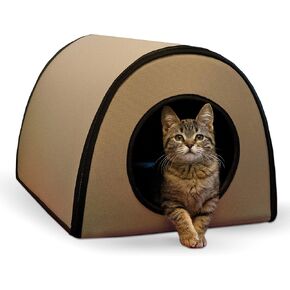 K&H Pet Products Thermo Mod Kitty Shelter Waterproof Outdoor Heated Cat House 21" x 14" x 13"