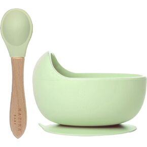 Silicone Baby Bowls and Spoons First Stage - Bowl with Spoon Set for Baby and Toddler - BPA Free Suction Bowls - Microwave Dishwasher and Freezer Safe (Flamingo Rose)