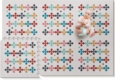 Baby Foam Play Mat, PIGLOG 70"x47" Floor Mats for Kids, Baby Crawling Mat for Baby with Interlocking Floor Tiles, Toddler Play Mat for Indoor and Outdoor, Easy to Clean Playroom Floor Mat, Star in Saudi Arabia