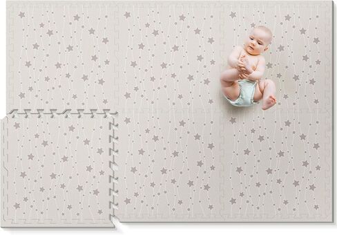Baby Foam Play Mat, PIGLOG 70"x47" Floor Mats for Kids, Baby Crawling Mat for Baby with Interlocking Floor Tiles, Toddler Play Mat for Indoor and Outdoor, Easy to Clean Playroom Floor Mat, Star in Saudi Arabia