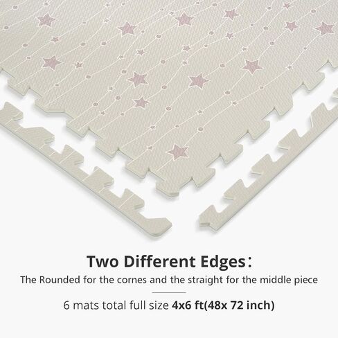 Baby Foam Play Mat, PIGLOG 70"x47" Floor Mats for Kids, Baby Crawling Mat for Baby with Interlocking Floor Tiles, Toddler Play Mat for Indoor and Outdoor, Easy to Clean Playroom Floor Mat, Star in Saudi Arabia