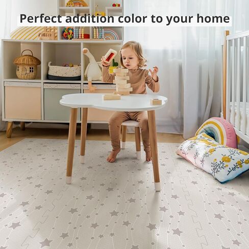 Baby Foam Play Mat, PIGLOG 70"x47" Floor Mats for Kids, Baby Crawling Mat for Baby with Interlocking Floor Tiles, Toddler Play Mat for Indoor and Outdoor, Easy to Clean Playroom Floor Mat, Star in Saudi Arabia