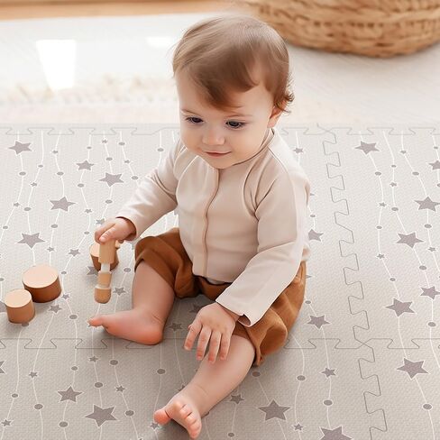 Baby Foam Play Mat, PIGLOG 70"x47" Floor Mats for Kids, Baby Crawling Mat for Baby with Interlocking Floor Tiles, Toddler Play Mat for Indoor and Outdoor, Easy to Clean Playroom Floor Mat, Star in Saudi Arabia
