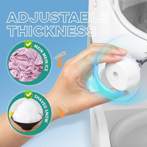 Newhai ماكينة حلاقة الثلج التجارية بقدرة 350 واط مع غطاء صانع مخروط الثلج الأوتوماتيكي ماكينة حلاقة الثلج الكهربائية بسمك قابل للتعديل كسارة الجليد 250-300 دورة في الدقيقة للمقهى والحليب والشاي ومطعم الفندق in Kuwait