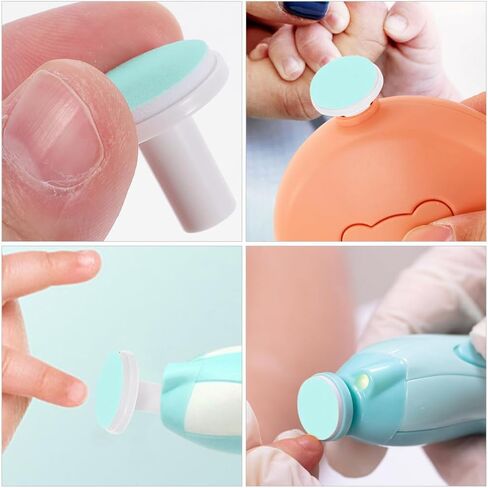 POPETPOP 24 قطعة من مبرد أظافر الأطفال، وسادات بديلة لتشذيب الأظافر، رؤوس طحن، أقراص تلميع لقص أظافر الأطفال الكهربائية باللون الأخضر in Saudi Arabia