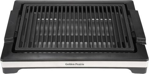 شواية كهربائية داخلية بدون دخان، شواية شواء سريعة التسخين بقدرة 1600 وات، سطح طهي غير لاصق، 5 مستويات درجة حرارة قابلة للتعديل، صينية مياه آمنة للاستخدام في غسالة الأطباق وقابلة للإزالة - سهلة التنظيف، مقابض باردة الملمس، أسود in Kuwait