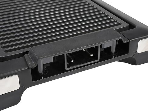 شواية كهربائية داخلية بدون دخان، شواية شواء سريعة التسخين بقدرة 1600 وات، سطح طهي غير لاصق، 5 مستويات درجة حرارة قابلة للتعديل، صينية مياه آمنة للاستخدام في غسالة الأطباق وقابلة للإزالة - سهلة التنظيف، مقابض باردة الملمس، أسود in Kuwait