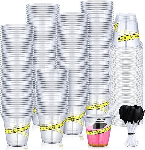 WILLBOND 120 Pcs Construction Party Cups Construction Party Favors Disposable Dump Truck Cup Clear Plastic Cups with Shovel Shape Dessert Spoon for Construction Themed Birthday Party (Simple, 9oz) in Saudi Arabia
