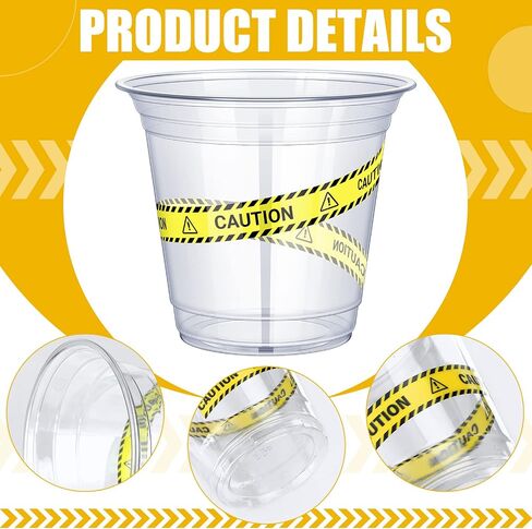 WILLBOND 120 Pcs Construction Party Cups Construction Party Favors Disposable Dump Truck Cup Clear Plastic Cups with Shovel Shape Dessert Spoon for Construction Themed Birthday Party (Simple, 9oz) in Saudi Arabia