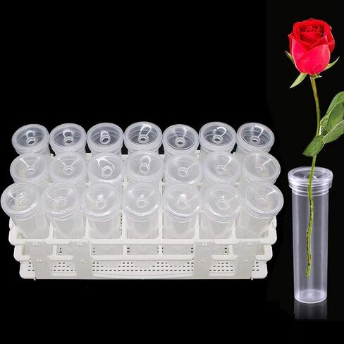 21 عبوة 60 مل من أنابيب المياه الكبيرة ذات الأزهار مع حامل حامل قوارير الزهور حاوية المياه لترتيبات الزهور، قطع أعشاب الحليب in Kuwait