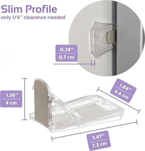Child Proof Locks for Sliding Doors, Glass Windows, Closets & Cabinets (2 Pack) - Adhesive Baby Safety Keyless Sliding Door Stopper (Transparent) in Kuwait