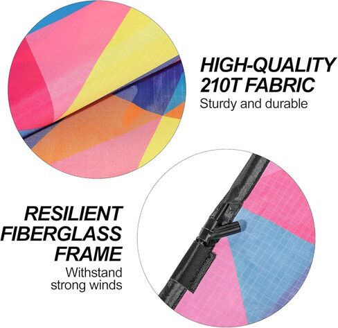 طائرات دلتا الورقية للأطفال من سن 4 إلى 8 سنوات، طائرات ورقية سهلة الطيران على الشاطئ للمبتدئين مع سلسلة طائرات ورقية بطول 262 قدمًا، طائرة ورقية كبيرة للأنشطة والألعاب الخارجية (وردي) in Kuwait