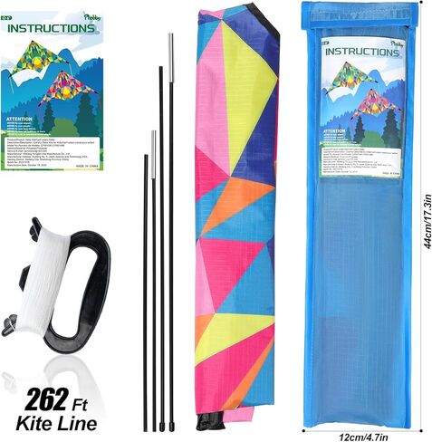 طائرات دلتا الورقية للأطفال من سن 4 إلى 8 سنوات، طائرات ورقية سهلة الطيران على الشاطئ للمبتدئين مع سلسلة طائرات ورقية بطول 262 قدمًا، طائرة ورقية كبيرة للأنشطة والألعاب الخارجية (وردي) in Kuwait