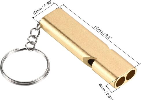 PATIKIL Whistles Emergency Survival Double Tubes Whistles Super Loud Aluminum Whistles with Lanyard Keychain for Outdoor Camping Hiking Boating in Saudi Arabia