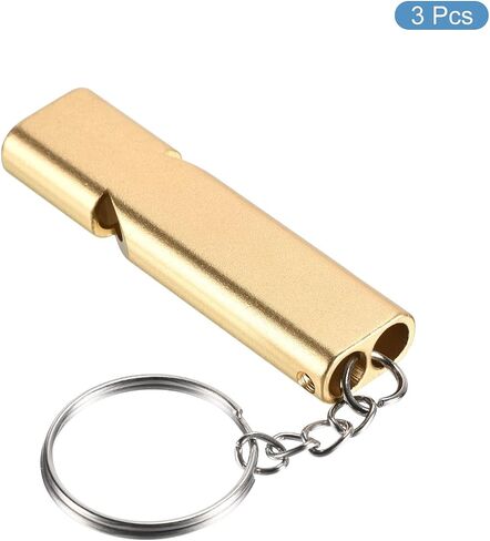 PATIKIL Whistles Emergency Survival Double Tubes Whistles Super Loud Aluminum Whistles with Lanyard Keychain for Outdoor Camping Hiking Boating in Saudi Arabia