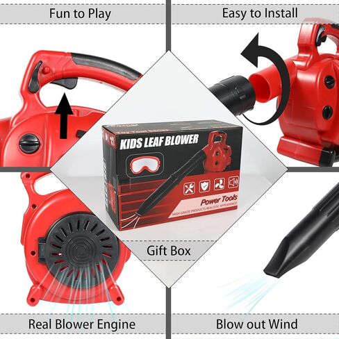 لعبة منفاخ أوراق الشجر للأطفال، سلسلة لعب التظاهر، لعبة منفاخ أوراق الشجر للأطفال التي تعمل حقًا، مجموعة أدوات البستنة للأطفال في الهواء الطلق هدية للأولاد والبنات in Kuwait