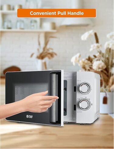 COMMERCIAL CHEF ميكروويف أسود 0.7 قدم مكعب. قدم. مع مقبض مفتاح دوار، ميكروويف صغير على سطح الطاولة بقدرة 700 وات مع لوحة دوارة للميكروويف، ميكروويف على سطح الطاولة بـ 6 مستويات مع مقبض ميكروويف in Kuwait