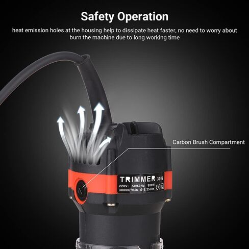 جهاز توجيه الخشب، أداة توجيه Weytoll 800W 30000r/min، جهاز توجيه النخيل، ماكينة تشذيب الخشب، جهاز توجيه مدمج، آلة تشذيب الشق لنجار الخشب مع 15 قطعة قواطع طحن 110 فولت in Kuwait