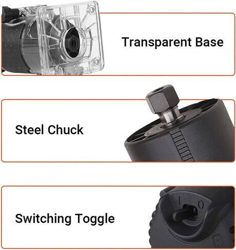 جهاز توجيه الخشب، أداة توجيه Weytoll 800W 30000r/min، جهاز توجيه النخيل، ماكينة تشذيب الخشب، جهاز توجيه مدمج، آلة تشذيب الشق لنجار الخشب مع 15 قطعة قواطع طحن 110 فولت in Kuwait