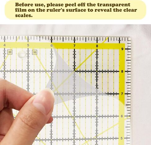Xymoso 5 Pieces Acrylic Quilting Rulers,Square Sewing Rulers Fabric Cutting Ruler Quilting Templates Clear Mark for Quilting and Sewing in Kuwait