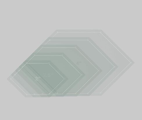 مجموعة قوالب خياطة اللحف المرقعة من الصلبان، 2 بوصة، 2.5 بوصة، 3 بوصة، 3.5 بوصة، 4 بوصة مع بدل التماس 1/4 بوصة in Kuwait