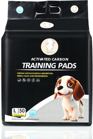 Frens™ Premium Charcoal Pee Pads for Dogs & Cats, 6-Layer, Super-Absorbent, Leak-Proof, 23" x 23" (50 Count) in Saudi Arabia