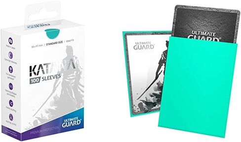 Ultimate Guard أكمام كاتانا باللون الفيروزي غير اللامع مقاس قياسي مقاس قياسي 100 قطعة من أكمام البطاقات حزمة فردية in Kuwait