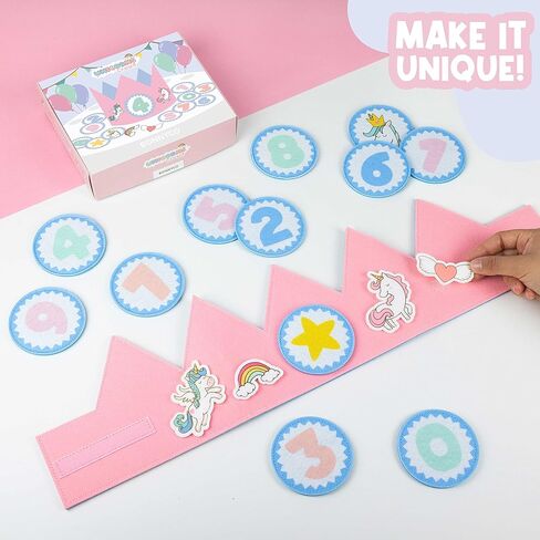 تاج عيد ميلاد يونيكورن بأرقام قابلة للتبديل من 0 إلى 9 وأشكال ذات طابع خاص - BONNYCO | هدايا عيد الميلاد الأول للفتيات، قبعة عيد الميلاد، فتاة تاج عيد الميلاد الأول | تاج يونيكورن للبنات، كرنفال in Kuwait