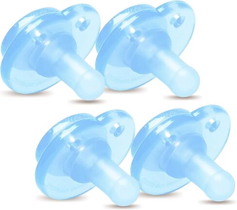 لهايات نوكومز مكونة من 4 قطع - تصميم قطعة واحدة لتقويم الأسنان - سيليكون طبي بنسبة 100% - خالية من البيسفينول A، خالية من اللاتكس، خالية من الفثالات - بديل لهاية باسي بلاشيز (وردي) in Kuwait