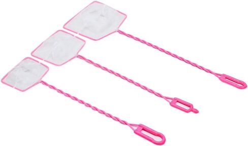 POPETPOP 3pcs Aquarium Fish Net Fishing Nets Fish Landing Net for Aquarium Fish Tank Lakes Ponds Saltwater (Pink 4/5 /6 Inch Style) in Saudi Arabia