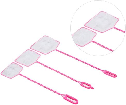 POPETPOP 3pcs Aquarium Fish Net Fishing Nets Fish Landing Net for Aquarium Fish Tank Lakes Ponds Saltwater (Pink 4/5 /6 Inch Style) in Saudi Arabia