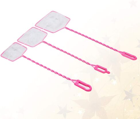 POPETPOP 3pcs Aquarium Fish Net Fishing Nets Fish Landing Net for Aquarium Fish Tank Lakes Ponds Saltwater (Pink 4/5 /6 Inch Style) in Saudi Arabia