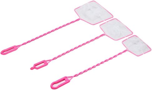 POPETPOP 3pcs Aquarium Fish Net Fishing Nets Fish Landing Net for Aquarium Fish Tank Lakes Ponds Saltwater (Pink 4/5 /6 Inch Style) in Saudi Arabia