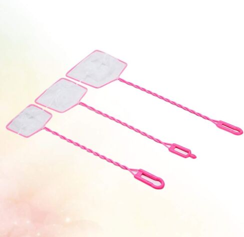 POPETPOP 3pcs Aquarium Fish Net Fishing Nets Fish Landing Net for Aquarium Fish Tank Lakes Ponds Saltwater (Pink 4/5 /6 Inch Style) in Saudi Arabia