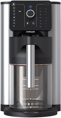 ماكينة صنع القهوة والقهوة بالتنقيط 10 أكواب من أكوا أوبتيما أورورا، معتمدة من SCA، معتمدة من WQA، فلتر مياه مدمج، إبريق زجاجي، موزع مياه ساخنة للشاي والطهي، ستانلس ستيل/أسود in Kuwait