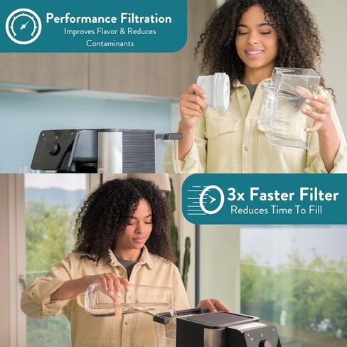 ماكينة صنع القهوة والقهوة بالتنقيط 10 أكواب من أكوا أوبتيما أورورا، معتمدة من SCA، معتمدة من WQA، فلتر مياه مدمج، إبريق زجاجي، موزع مياه ساخنة للشاي والطهي، ستانلس ستيل/أسود in Kuwait