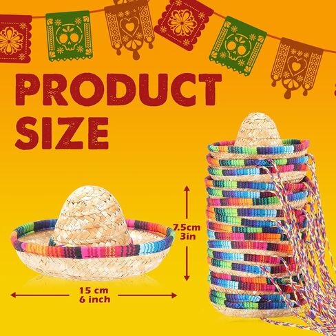 Kigeli 80 Pcs Mini Sombrero Hats 5.9 Inches Small Fiesta Hats Natural Straw Cinco De Mayo Table Decorations Sombrero Headband Hat for Kid Doll Pet Dog Cat in Saudi Arabia