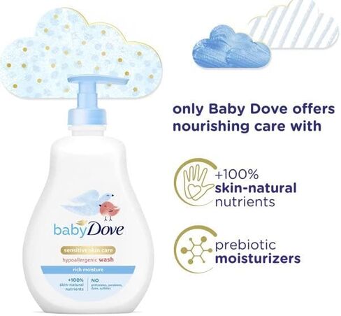 غسول بيبي دوف من الرأس إلى أصابع القدم، ترطيب غني، مضخة 13 أونصة (عبوة من قطعتين) in Kuwait