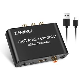 HDMI ARC Audio Extractor Adapter DAC Converter 192KHz Digital to Analog Converter ARC HDMI SPDIF/Optical Coaxial to Stereo Audio SPDIF Coaxial L/R 3.5mm Jack for TV
