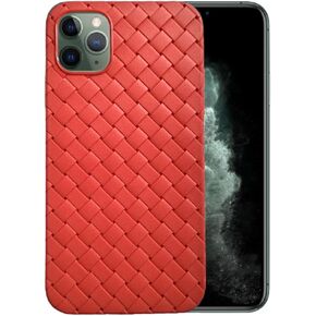 Compatible with iPhone 11 Pro Braided Breathable Mesh Weave Grid Silicone TPU Cell Phone Mobile Basic Back Case Cover (Green)