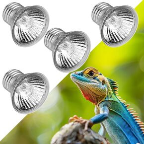 ​Spotted SALAMAER Rotatable Reptile Heat Lamp with 4PCS 50W UVA UVB Light Bulb Basking Spot Light Simulated Sunlight Heating Lamp Turtle Lizard Beared Dragon Amphibians (4PCS UVA UVB Bulb 50W)