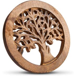 Handmade Wooden Trivet For Hot Dishes Plates & Pots Holder Hot Pad For Kitchen & Dining Table Decor Cookware Heat Resistant Rustic Decorative Carvings Tabletop Home & Dining Table Essentials (Antique)