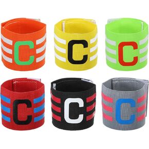 PATIKIL Captain Armband, 6 Pack Adjustable Elastic Soccer Captain's Arm Band for Outdoor Football Training Team, Multicolor