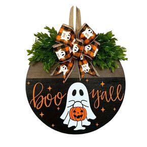 Boo Yall. Ghost wreath. Halloween wreath. Fall wreath. Ghost wall hanging. Halloween wall hanging. Fall wall. Ghost home decor. 11.8 inch
